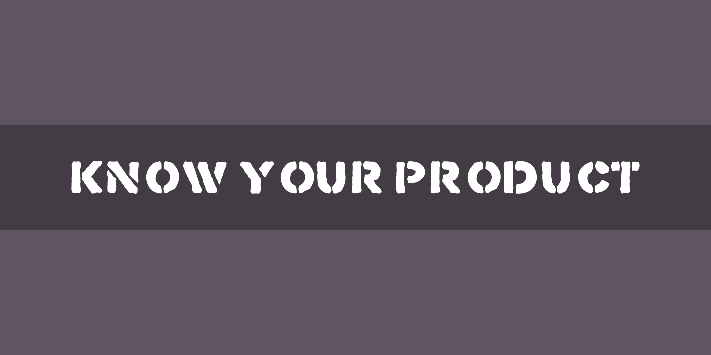 Ejemplo de fuente Know Your Product #1